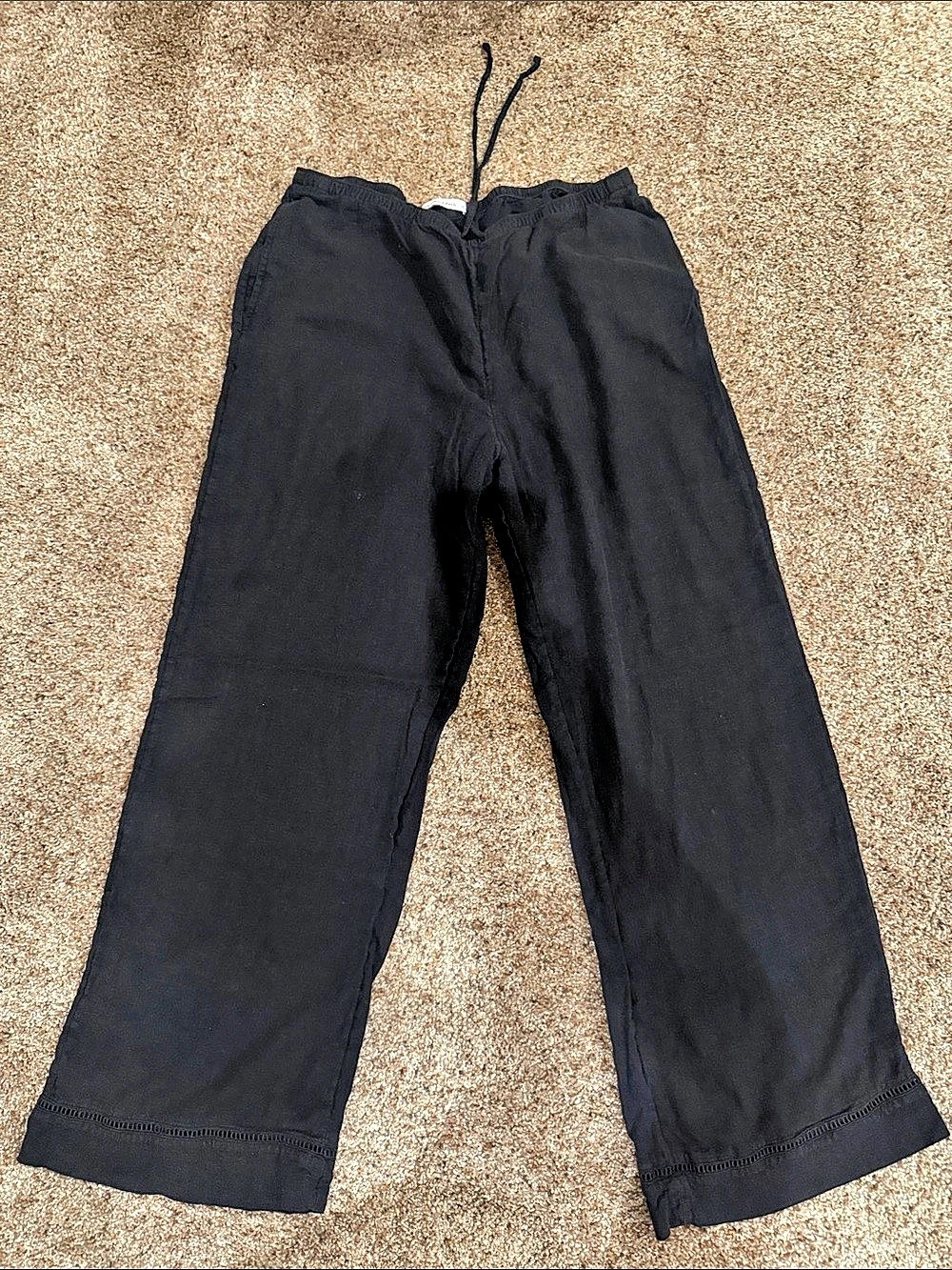 Abercrombie & Fitch A&F Gemma Linen-Blend Wide Leg Pull-On Pant Pants